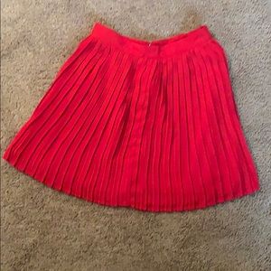 Red Pleated Skirt